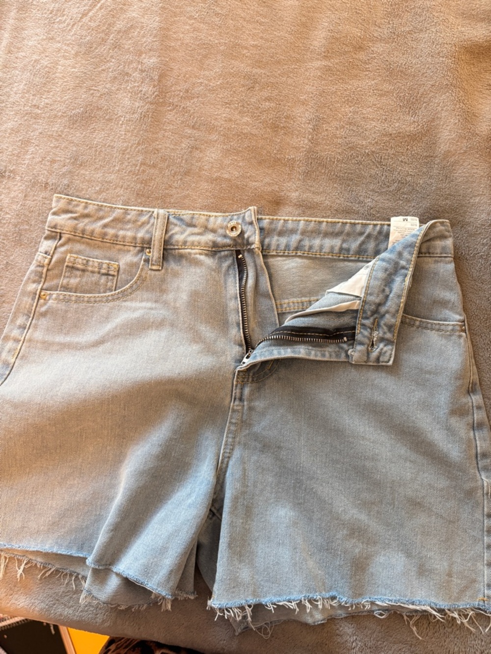 Light Wash Denim Cutoff Shorts